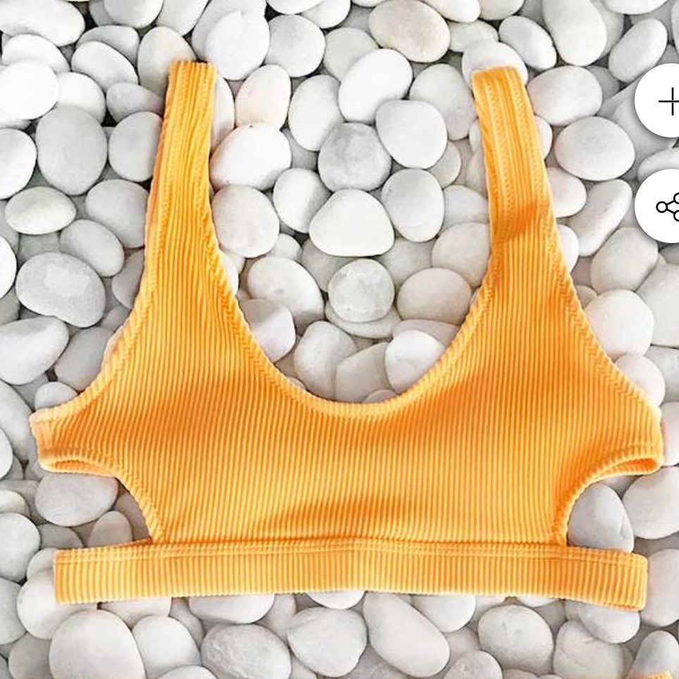 Feather Yarn Solid Bikini Set
